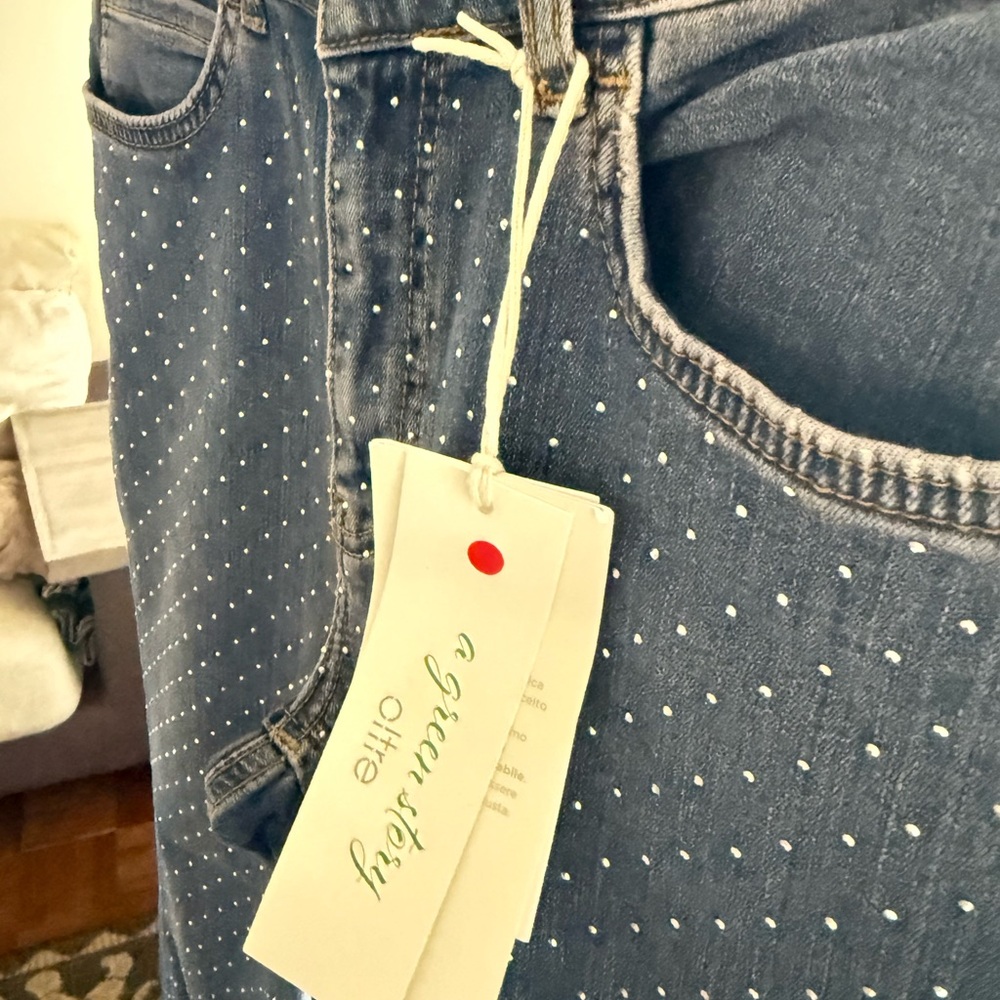 Italian Oltre Blue with sparkling dots Jeans